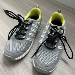Gray and Yellow Athletic Sneakers